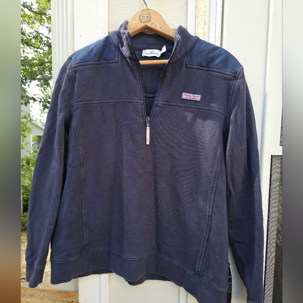 Vineyard Vines Martha’s Vineyard Girls Size XL Navy 1/4‎ Zip Pullover Sweater